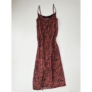 Anthropologie Elyse Zebra Midi Slip Dress
